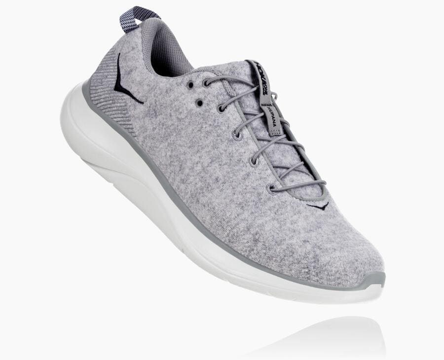 Hoka One One Hupana Flow Wool Löparskor Herr - Grå - LXSTG-4187